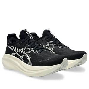 NEW ASICS men’s gel nimbus 27 shoe in black/lake grey
